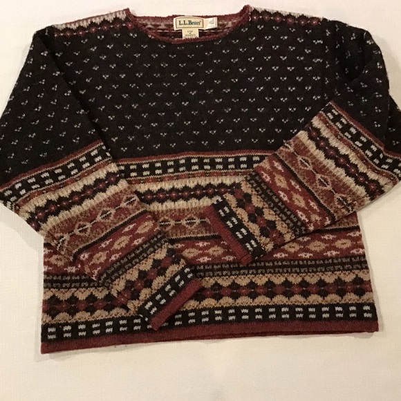 LL Bean Fair Isle Sweater Medium - Picture 1 of 6